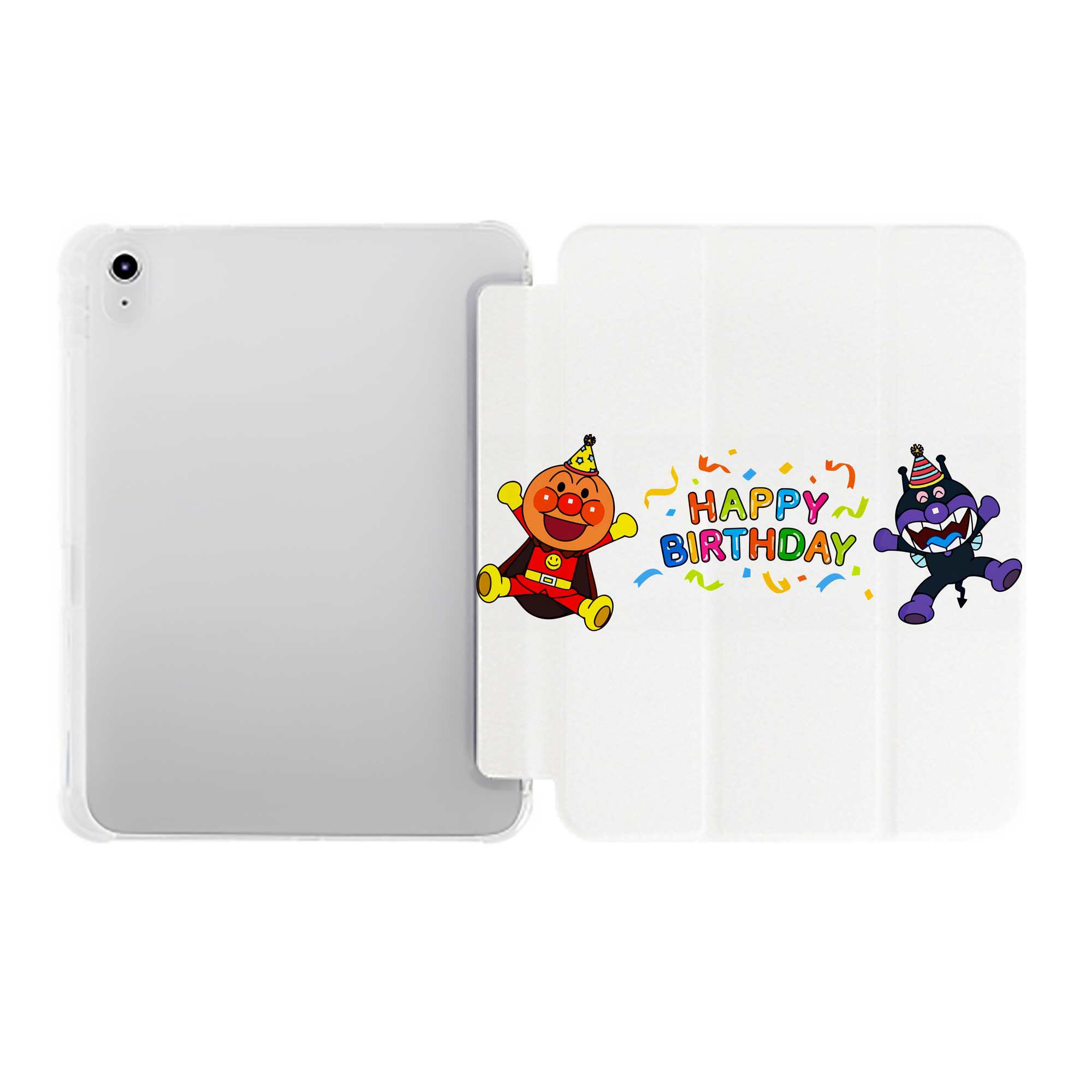 （画像用） アンパンマン Anpanman IPad ケース ペン収納付き 三つ折りスタンド PUレザー×シリコン 対応機種9.5/10.5/10.9インチ